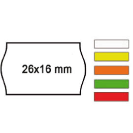 ROTOLO DA 1000 ETICHETTE A ONDA PER PRINTEX SMART 16-2616 E Z MAXI 6-2616 - 26X16 MM - ADESIVO PERMANENTE - VERDE - PRITNEX - PACK 10 ROTOLI 74906