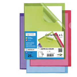 CARTELLINE A L - 21X29,7 CM - AZZURRO - SEI ROTA - CONF. 25 PEZZI 86625