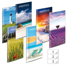ALBUM PORTAFOTO A BUSTA SALDATO - ASSORTITI - 175 X 325MM - CONTIENE FINO A 96 FOTO DA 10X15CM - LEBEZ 55614