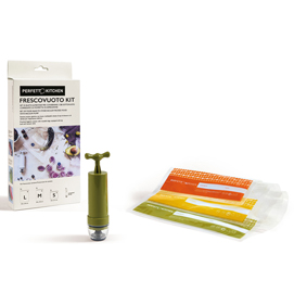 FRESCOVUOTO STARPACK - POMPA + 8 BUSTE SOTTOVUOTO ASSORTITE - PPL - VERDE-COLORI ASSORTITI - PERFETTO 82641