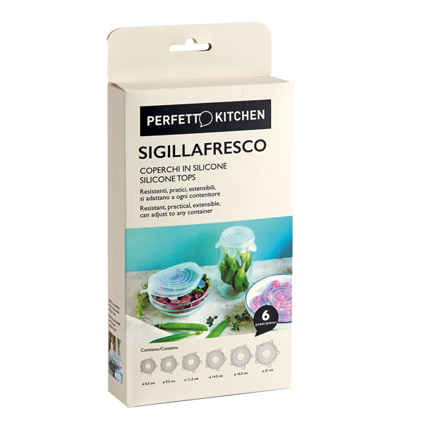 COPERCHI IN SILICONE SIGILLAFRESCO - PERFETTO - SET 6 PEZZI 89848