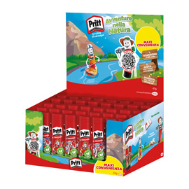 COLLA STICK AVVENTURA NELLA NATURA - 43 GR - BIANCO - PRITT - EXPO 40 PEZZI 102439