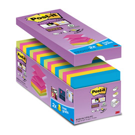 BLOCCHETTO POST IT  SUPER STICKY Z NOTES - PER DISPENSER - 76 X 76MM - 90 FOGLI - POST IT  - CONF. 16 BLOCCHI 73999