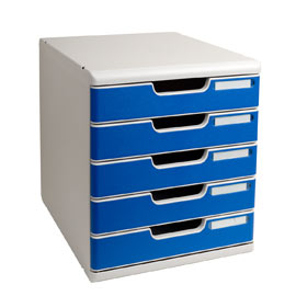 CASSETTIERA MODULO A4 -  35X28,8X32 CM - 5 CASSETTI - GRIGIO-BLU - EXACOMPTA 61956