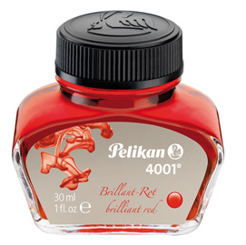 INCHIOSTRO STILOGRAFICO 4001 - LUNGHEZZA 39MM - ROSSO - 30ML - PELIKAN 30561