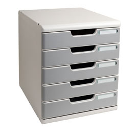 CASSETTIERA MODULO A4 -  35X28,8X32 CM - 5 CASSETTI - GRIGIO-GRANITO - EXACOMPTA 61958