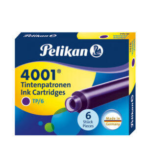 CARTUCCE INCHIOSTRO 4001 (TP/6) - LUNGHEZZA 39MM - VIOLA - PELIKAN - SCATOLA 6 CARTUCCE 36321
