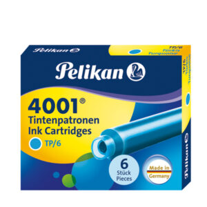 CARTUCCE INCHIOSTRO 4001 (TP/6) -  LUNGHEZZA 39MM - TURCHESE - PELIKAN - SCATOLA 6 CARTUCCE 36320