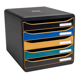 CASSETTIERA BIG BOX PLUS NEODECO -  5 CASSETTI - 34,7 X 27,8 X 26,7 CM - MULTICOLORE - EXACOMPTA 101450