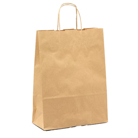 SHOPPER - MANIGLIE CORDINO - 14 X 9 X 20 CM - CARTA BIOKRAFT - AVANA - MAINETTI BAGS - CONF. 25 PEZZI 101979