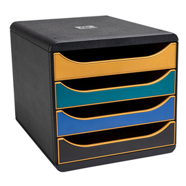 CASSETTIERA BIG BOX NEODECO - 4 CASSETTI - 34,7 X 27,8 X 26,7 CM - MULTICOLORE - EXACOMPTA 101449