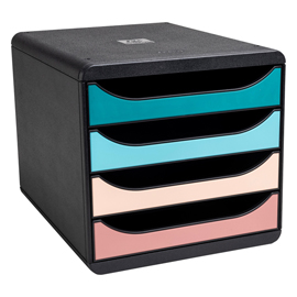 CASSETTIERA BIG BOX SKANDI - 4 CASSETTI - 34,7 X 27,8 X 26,7 CM - MULTICOLORE - EXACOMPTA 101451