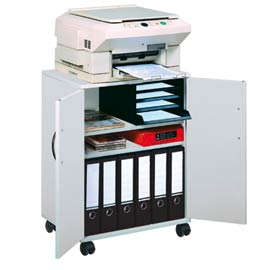 MOBILETTO MULTIFUNZIONE 74-53 - 52,8X40X73,7 CM - CON ANTE ALTE - 4 RIPIANI - CON RUOTE - GRIGIO - DURABLE 46272