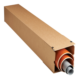 SCATOLA A TUBO SQUARE BOX - CHIUSURA STRIP - 10,5 X 10,5 X 71,5 CM - AVANA - BONG PACKAGING - CONF. 10 PEZZI 97845
