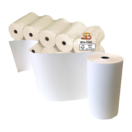 BLISTER 10 ROTOLI CARTA TERMICA 55GR BPA FREE 60MM X 25MT (PER CALC./STAMP.) 100160