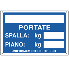 CARTELLO SEGNALATORE - 30X20 CM - PORTATE: SPALLA-PIANO - ALLUMINIO - CARTELLI SEGNALATORI 79827