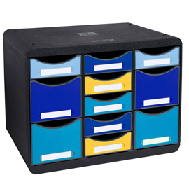 CASSETTIERA STORE-BOX MULTI BEE BLUE - 11 CASSETTI - NERO/MULTICOLORE - EXACOMPTA 98606