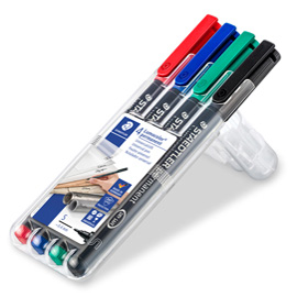 PENNARELLO ASTUCCI LUMOCOLOR PERMANENT 313  - PUNTA 0,4MM - 4 COLORI - STAEDTLER 25086