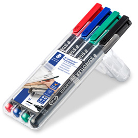 PENNARELLO ASTUCCI LUMOCOLOR PERMANENT 317 - PUNTA 1,0MM - 4 COLORI  - STAEDTLER 47924