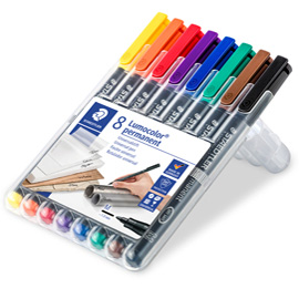 PENNARELLO ASTUCCI LUMOCOLOR PERMANENT 317 - PUNTA 1,0MM - 8 COLORI  - STAEDTLER 47925