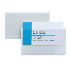 PORTABIGLIETTI DA VISITA AUTOADESIVI ETICARD T - PVC - 5,5X9 CM - TRASPARENTE - SEI ROTA - CONF. 10 PEZZI 25300