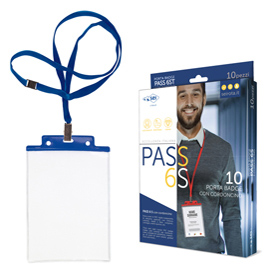 PORTANOME PASS 6S-P - CORDONCINO BLU - 10X15 CM (A6) - BLU - SEI ROTA - CONF. 10 PEZZI 80278