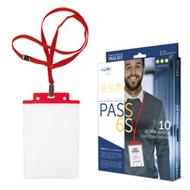 PORTANOME PASS 6S-P - CORDONCINO ROSSO - 10X15 CM (A6) - ROSSO - SEI ROTA - CONF. 10 PEZZI 80277