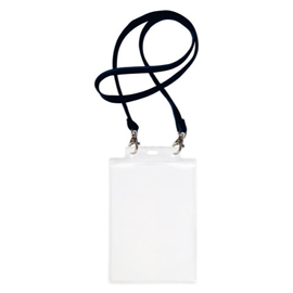 PORTANOME PASS 7 ST M - CORDONCINO NERO - 15X21 CM (A5) - TRASPARENTE NEUTRO - SEI ROTA - CONF. 10 PEZZI 80279