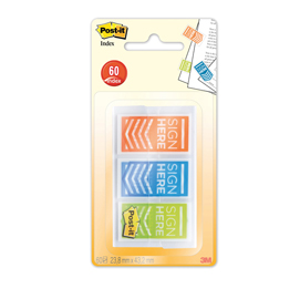 SEGNAPAGINA POST IT  INDEX MEDIUM SIGN HERE - 23,8X43,2 MM - POST IT  - CONF. 60 PEZZI 82579