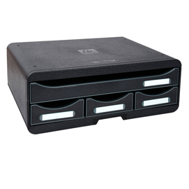 CASSETTIERA TOOLBOX - 27X35,5X13,5 CM - 4 CASSETTI - NERO - EXACOMPTA 83528