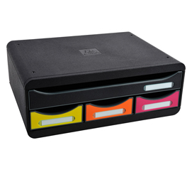 CASSETTIERA TOOLBOX - 27X35,5X13,5 CM - 4 CASSETTI - NERO-ARLECCHINO - EXACOMPTA 83527
