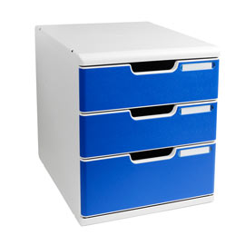 CASSETTIERA MODULO A4 - 35X28,8X32 CM - 3 CASSETTI - GRIGIO-BLU - EXACOMPTA 61953