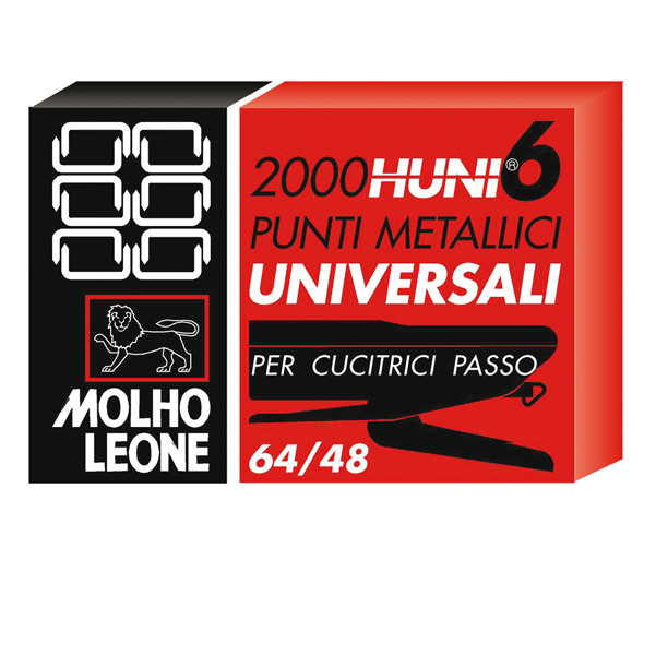 PUNTI UNIVERSALI - 6-4 - METALLO - MOLHO LEONE - CONF. 2000 PEZZI 47716