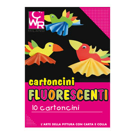 CARTELLI FLUO - SENZA SCRITTE - 35X50 CM - 260 GR - COLORI ASSORTITI - CWR - CONF. 10 PEZZI 72119
