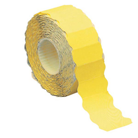 ETICHETTA A ONDA - PERMANENTE - 26X12 MM - GIALLO FLUO - MARKIN - ROTOLO DA 1500 ETICHETTE 37905