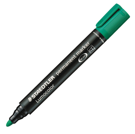 MARCATORE LUMOCOLOR PERMANENT 352 - PUNTA TONDA - TRATTO 2,0MM - VERDE - STAEDTLER 25121