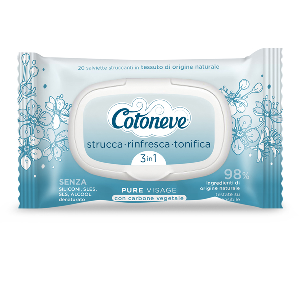 SALVIETTE STRUCCANTI DETOX - COTONEVE - BUSTA DA 20 PEZZI 102606