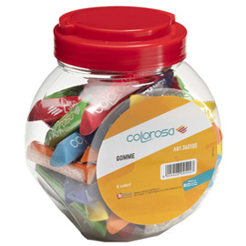 GOMME SOFT TOUCH COLOROSA - 8 CM - COLORI ASSORTITI - RIPLAST - ESPOSITORE 48 PEZZI 83950