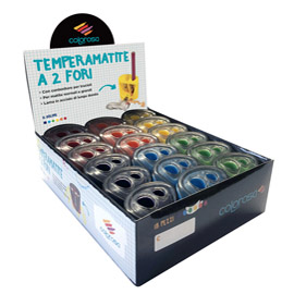 TEMPERAMATITE - A 2 FORI - COLORI ASSORTITI - RIPLAST - DISPLAY 18 PEZZI 87359
