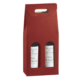 SCATOLA - 2 BOTTIGLIE - 18 X 9 X 38,5 CM - CARTONE SETA - BORDEAUX - SCOTTON 99302
