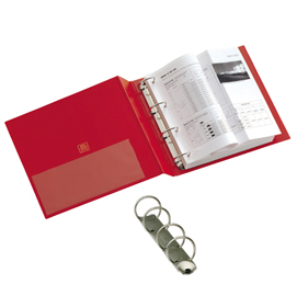 RACCOGLITORE STELVIO - 4 ANELLI TONDI 16 MM - DORSO 2,5 CM - 22X30 CM - ROSSO - SEI ROTA 25461