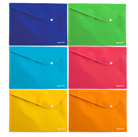 BUSTE COLOROSA IN PP CON BOTTONE - 33X24.5CM - COLORI ASSORTITI - RI.PLAST 86856