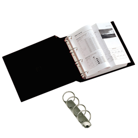 RACCOGLITORE STELVIO - 4 ANELLI TONDI 25 MM - DORSO 3 CM - 22X30 CM - NERO - SEI ROTA 25468
