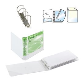 RACCOGLITORE PERSONALIZZABILE STELVIO TI - 4 ANELLI A D 25 MM - 42X30 CM (ALBUM) - BIANCO - SEI ROTA 68026