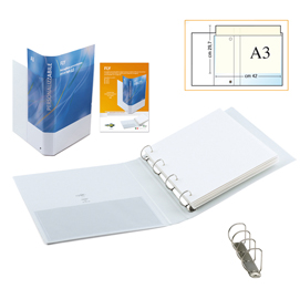 RACCOGLITORE PERSONALIZZABILE FLY - 4 ANELLI A D 40 MM - DORSO 5,5 CM - 22X30 CM - BIANCO - SEI ROTA 25505