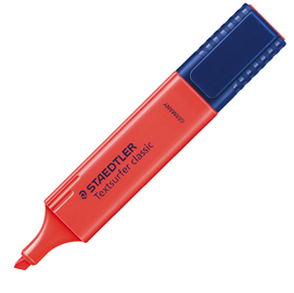 EVIDENZIATORE TEXTSURFER CLASSIC - PUNTA A SCALPELLO  -  TRATTO1,0-5,0MM - ROSSO - STAEDTLER 25143