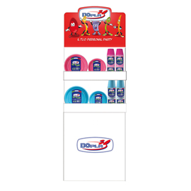 ESPOSITORE DA TERRA MINI - CON PIATTI E BICCHIERI REUSE - FUCSIA/TURCHESE - DOPLA 102533