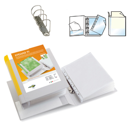 RACCOGLITORE PERSONALIZZABILE STELVIO TI - 4 ANELLI A D 50 MM - DORSO 7,5 CM - 22X30 CM - BIANCO - SEI ROTA 25500