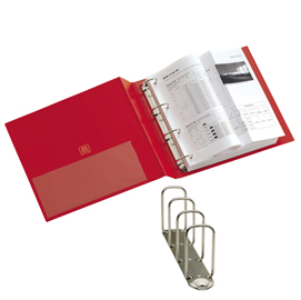 RACCOGLITORE STELVIO - 4 ANELLI QUADRI 65 MM - DORSO 9 CM - 22X30 CM - ROSSO - SEI ROTA 25481