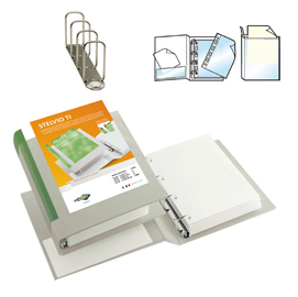 RACCOGLITORE PERSONALIZZABILE STELVIO TI - 4 ANELLI QUADRI 65 MM - DORSO 9 CM - 22X30 CM - BIANCO - SEI ROTA 25502